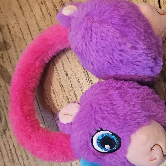 Plush Unicorn Kids Headphones - Pink and Purple Retractable Cord - Picture 5 of 7